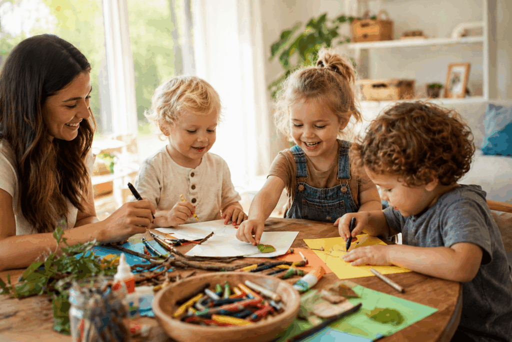 Kindergeburtstag Basteln mit Naturmaterialien