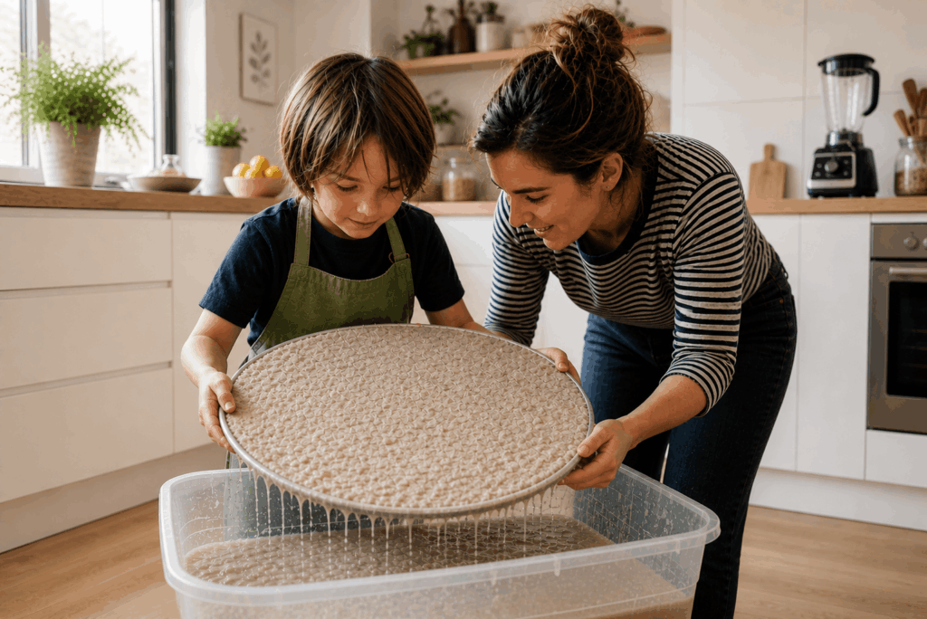 Papier schöpfen mit Kindern