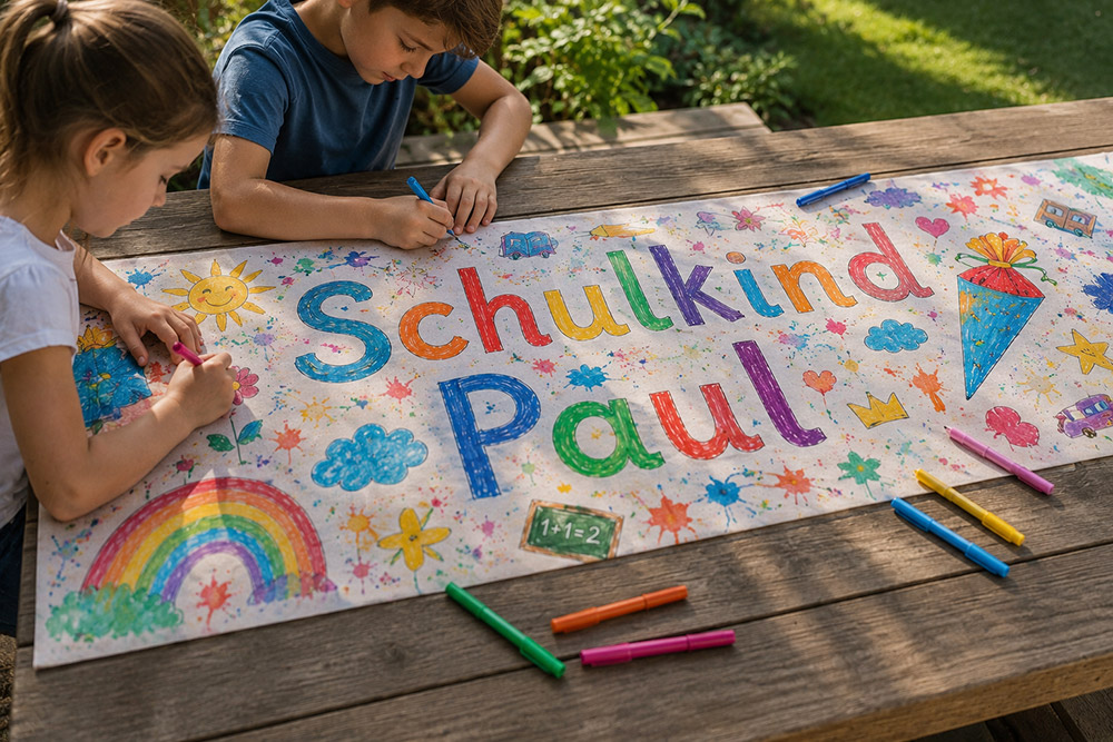 Einschulung Tischdecke selbst gestalten